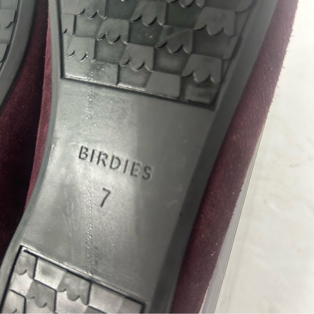 NEW Birdies Women’s The Goldfinch Suede Pointed Toe Elegant Burgundy Flats 7M - Picture 7 of 7